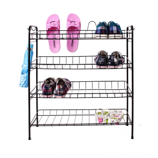 Portable Powder-Coating 4 Tier Shoe Rack