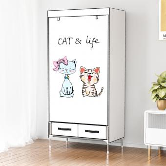 MEIFENG Fabric Wardrobe With Picture Clothes Closet With Storage Box